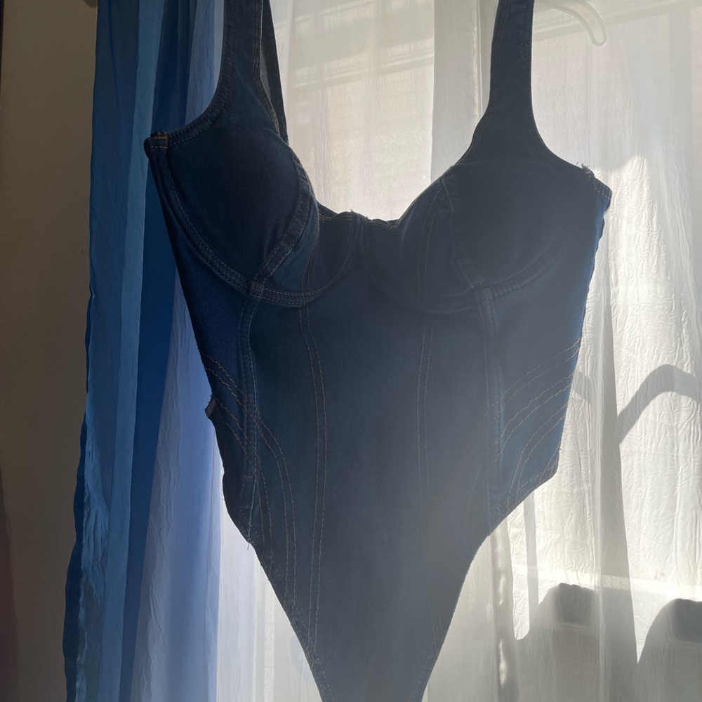 Ivy Park Blue Denim Bodysuit